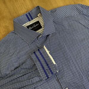 Robert Graham Shirt Men XL Blue Modern Americana Tailored Fit Check Geometric
